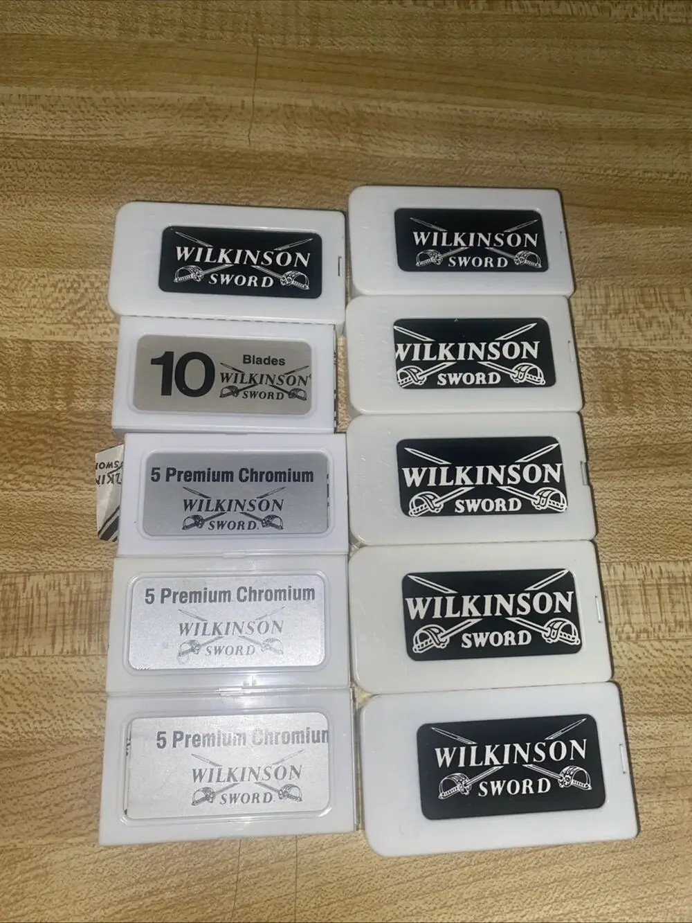 New Lot Of 10 Boxes Wilkinson Sword Bonded Vintage Razor Blades Made In England